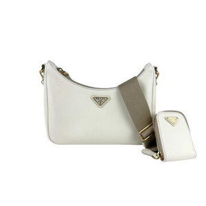 Prada Crossbody Leather Canvas White
